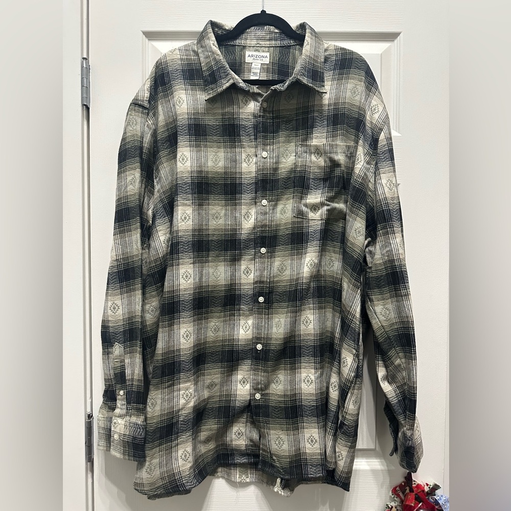 NWT Arizona Jeans Co Men’s Big and Tall Flannel Shirt. Size 3XLT